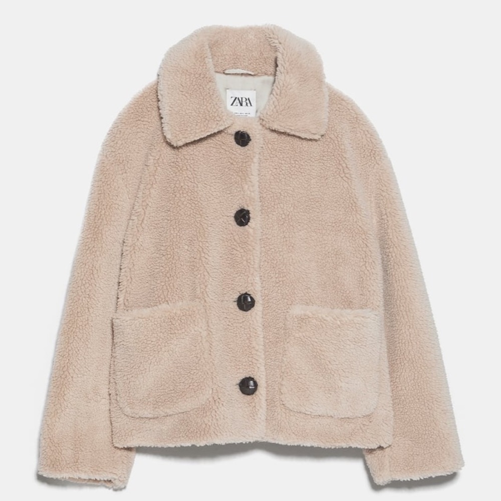 NWT Zara Cropped Fleece Jacket